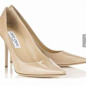 Jimmy Choo Beige Patent Leather Pumps